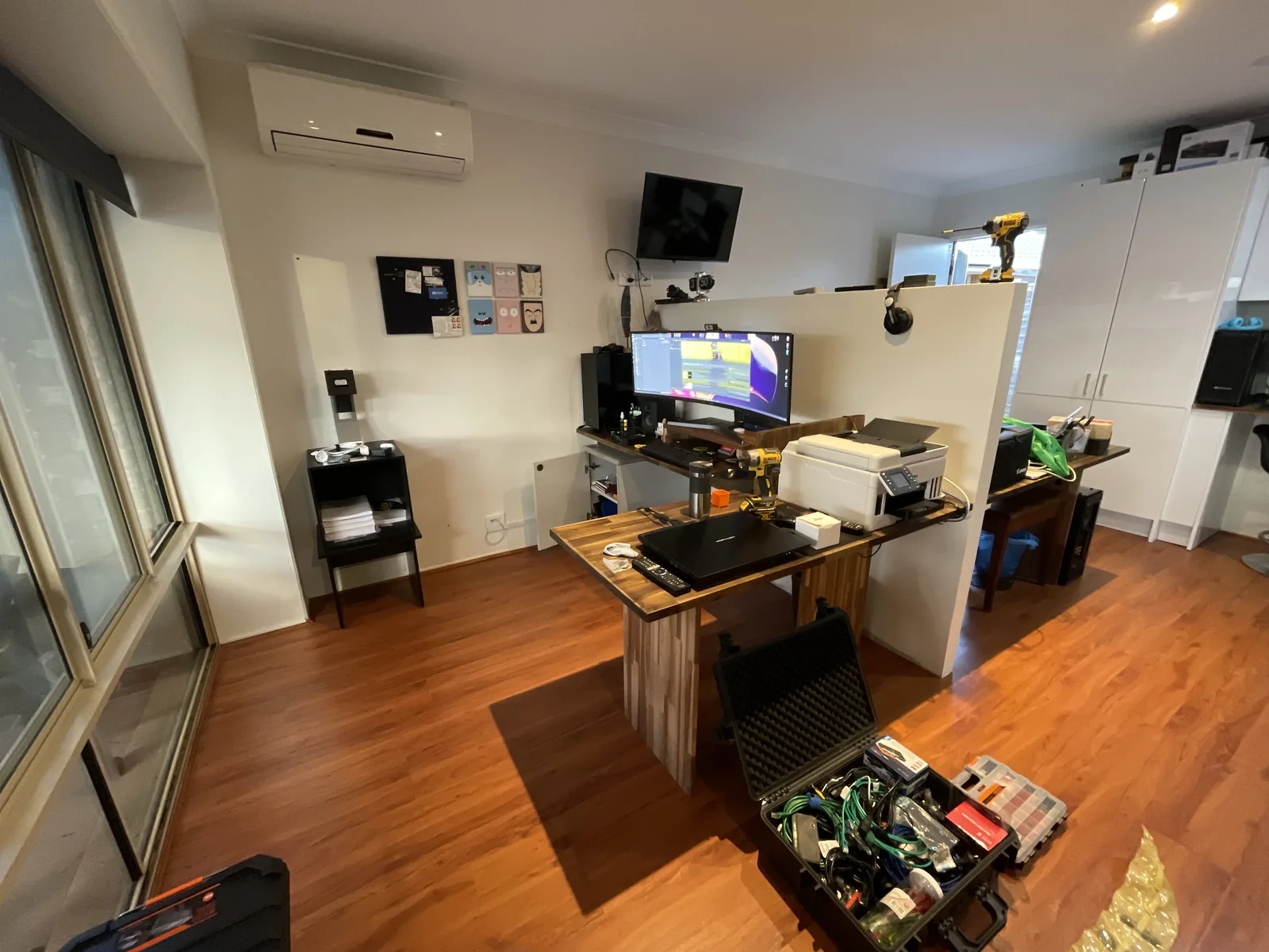 The fitted-out Cyberry office with timber desks, screens and kit