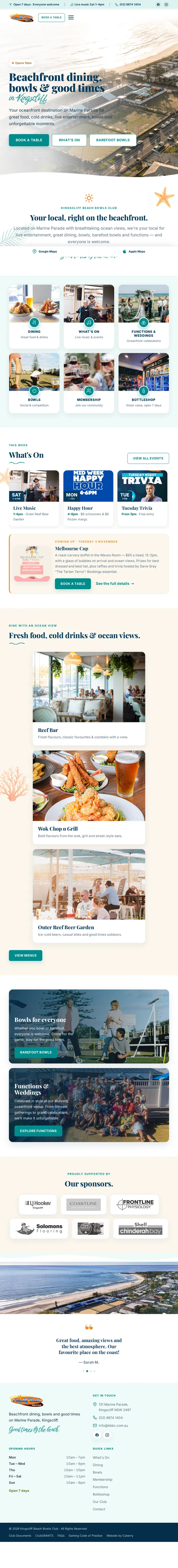 The same homepage laid out for a tablet