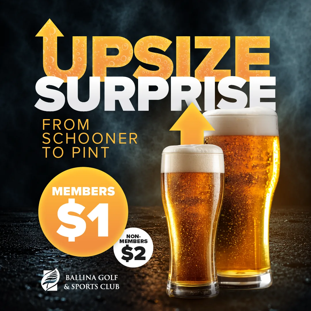 Upsize Surprise members beer promotion artwork