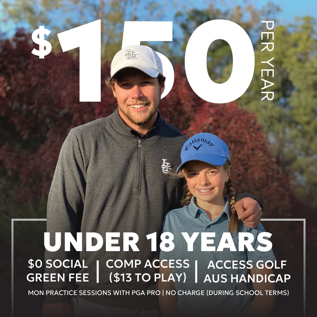 Under-18 youth golf membership pricing tile